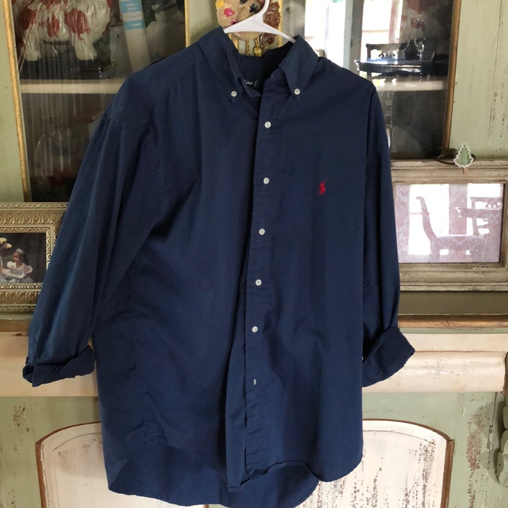 Ralph Lauren Polo navy blue button down medium